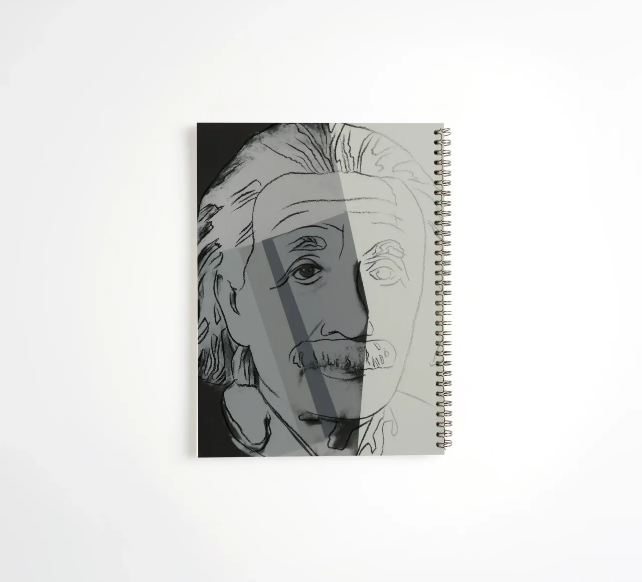 Andy Warhol Albert Einstein Pop Art Portrait Sketch spiral notebook by NorwesClub