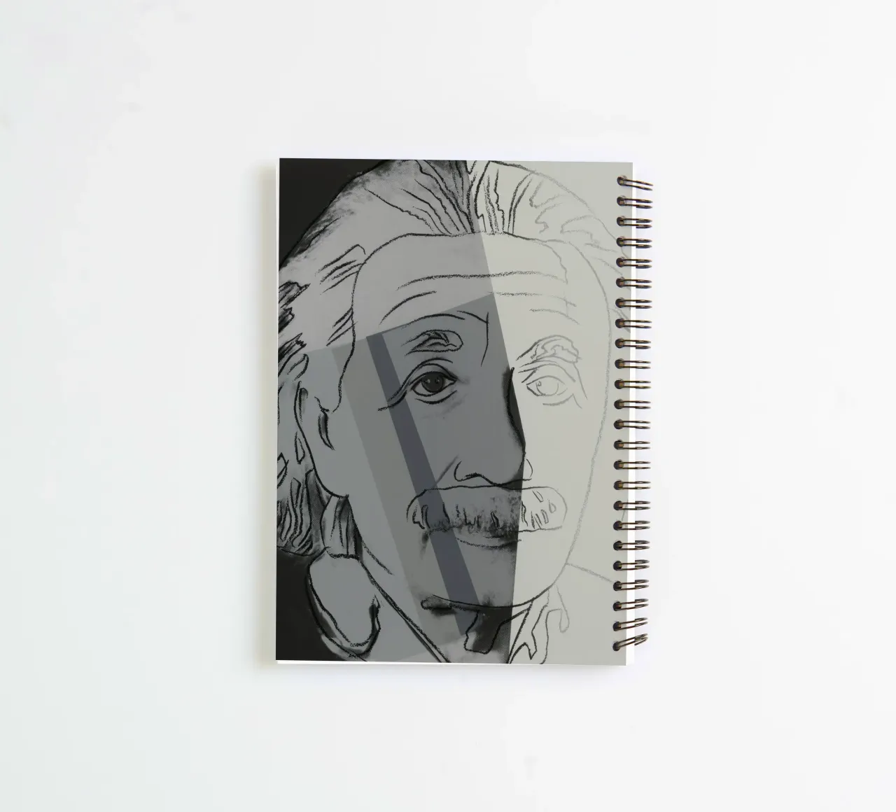 Andy Warhol Albert Einstein Pop Art Portrait Sketch spiral notebook by NorwesClub
