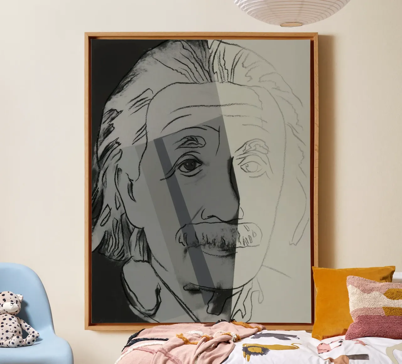 Andy Warhol Albert Einstein Pop Art Portrait Sketch canvas by NorwesClub