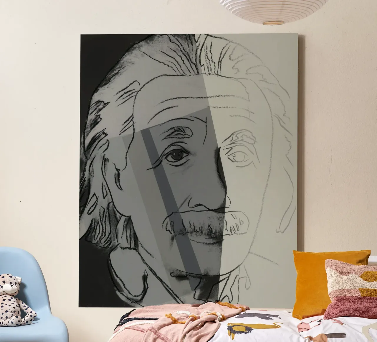 Andy Warhol Albert Einstein Pop Art Portrait Sketch canvas by NorwesClub