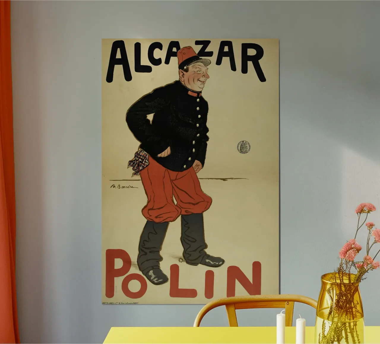 Poster d'epoca di Alcazar Polin - Cabaret francese della Belle Epoque poster con telaio in plastica da NorwesClub