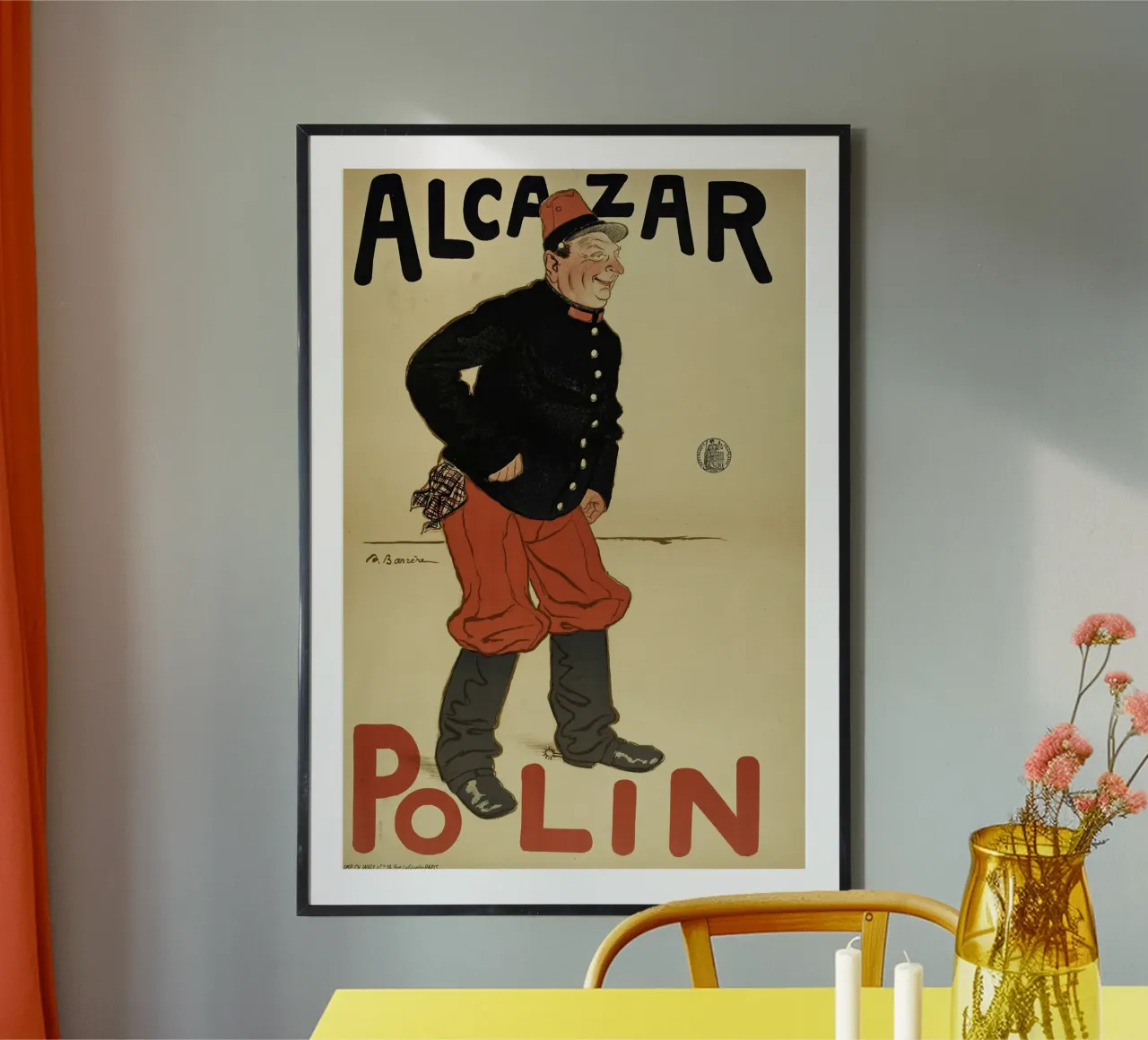 Poster d'epoca di Alcazar Polin - Cabaret francese della Belle Epoque poster con telaio in plastica da NorwesClub