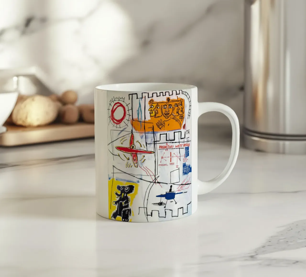 Basquiat: "Alpha Particles," Neo-Expressionism, Street Art, ceramic mug by NorwesClub