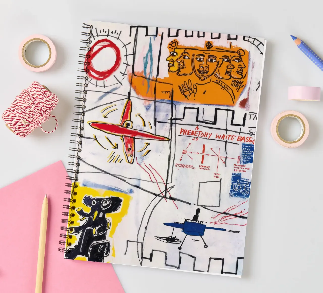 Basquiat: "Alpha-Partikel", Neo-Expressionismus, Street Art, Ringbuch von NorwesClub