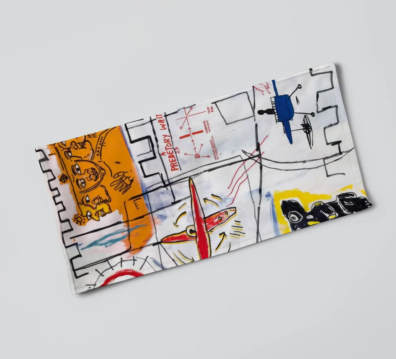 Basquiat: "Alpha Particles," Neo-Expressionism, Street Art, towel by NorwesClub