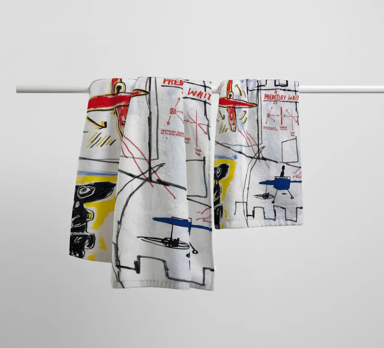 Basquiat: "Alpha Particles," Neo-Expressionism, Street Art, towel by NorwesClub