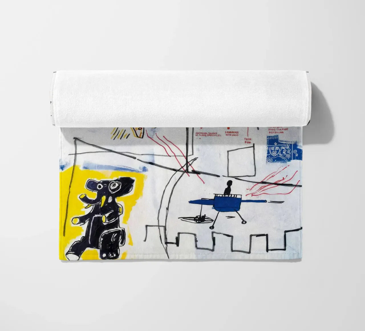 Basquiat: "Alpha Particles," Neo-Expressionism, Street Art, beach towel by NorwesClub