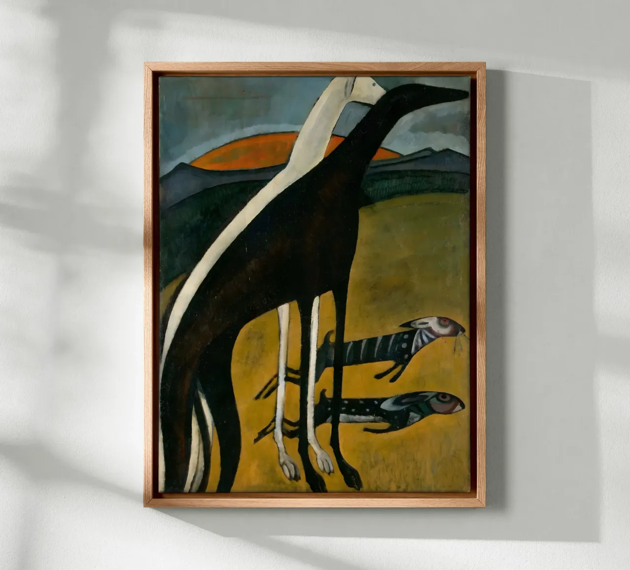 Amadeo de Souza-Cardoso: "Greyhounds," Modernisme, Abstract A canvas met Baklijst van NorwesClub