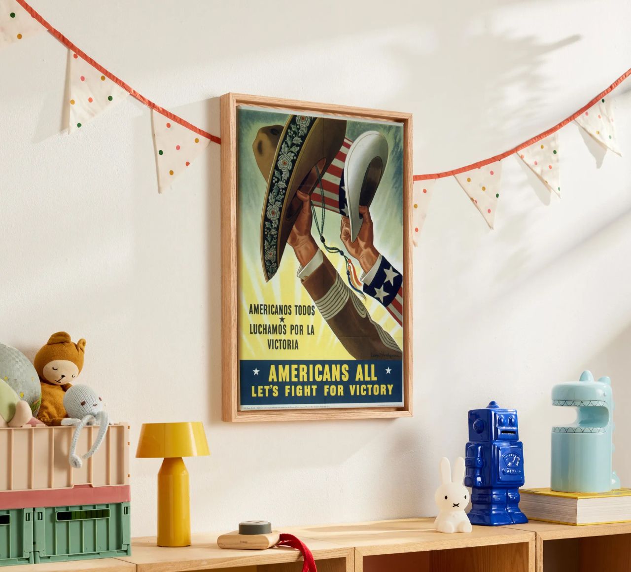 "Amerikaner alle: Lasst uns für den Sieg kämpfen" - WWII Propaganda P Leinwand von NorwesClub