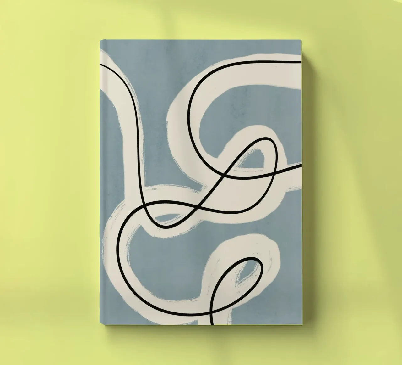 Minimalist line art in blue grey notebook by Little Dean