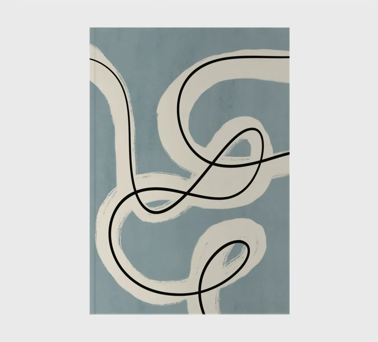 Minimalist line art in blue grey notebook by Little Dean