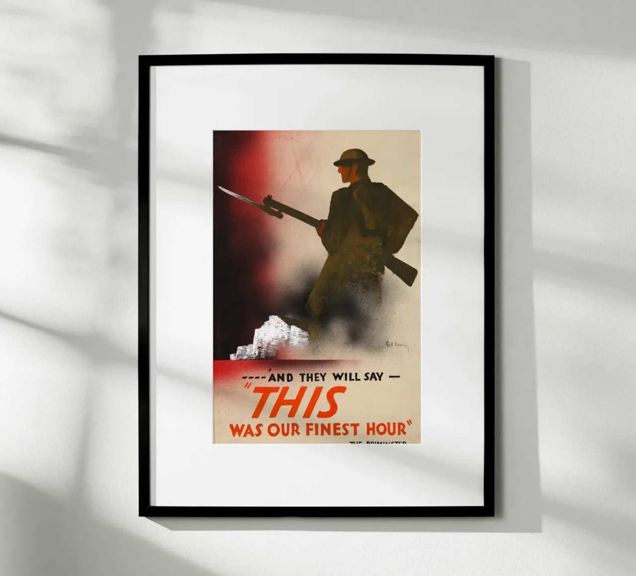 "La nostra ora più bella": Poster di propaganda della seconda guerra mondiale, esercito britannico poster con telaio in legno da NorwesClub