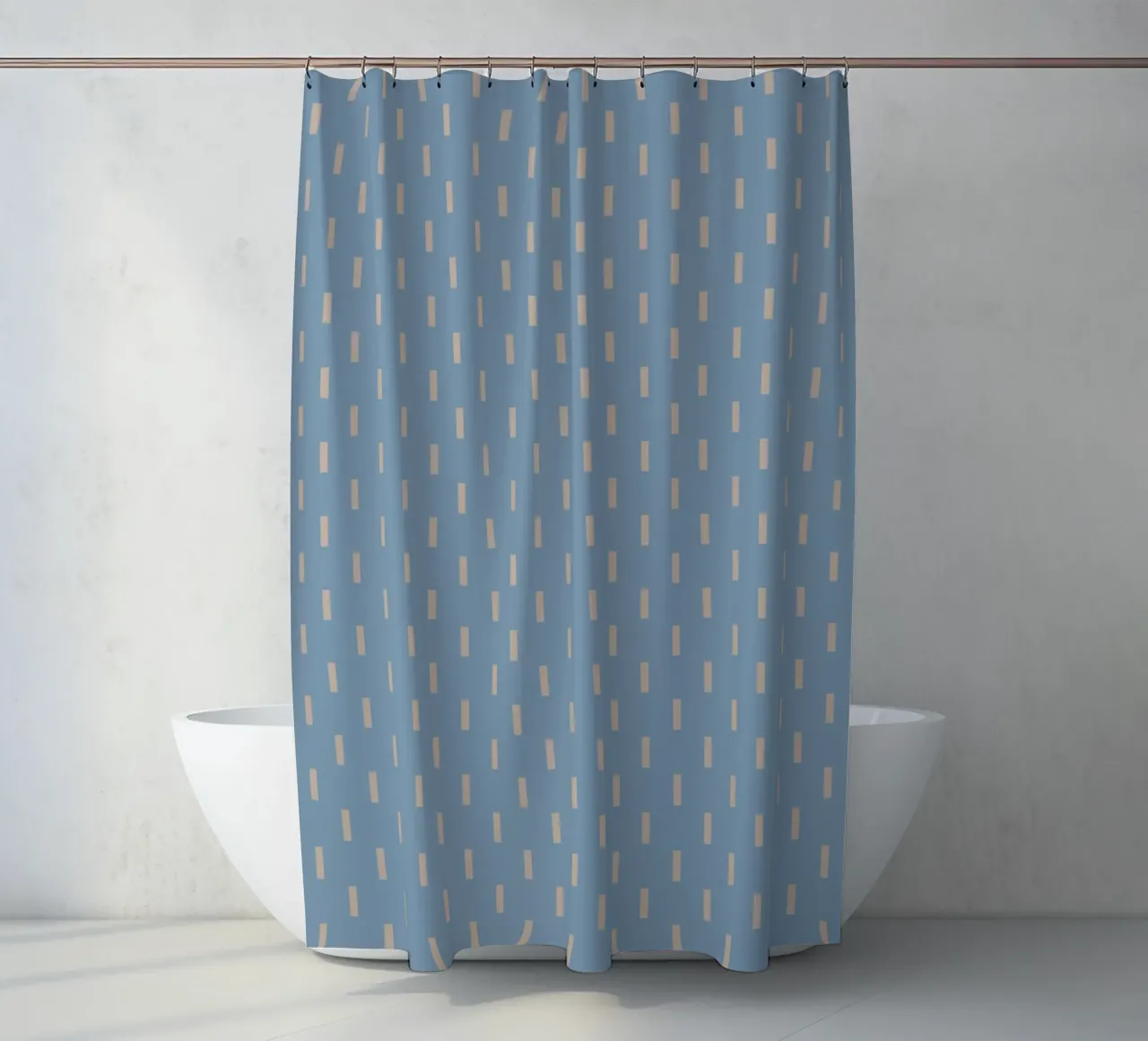 White rectangles vertical pattern shower curtain by Little Dean
