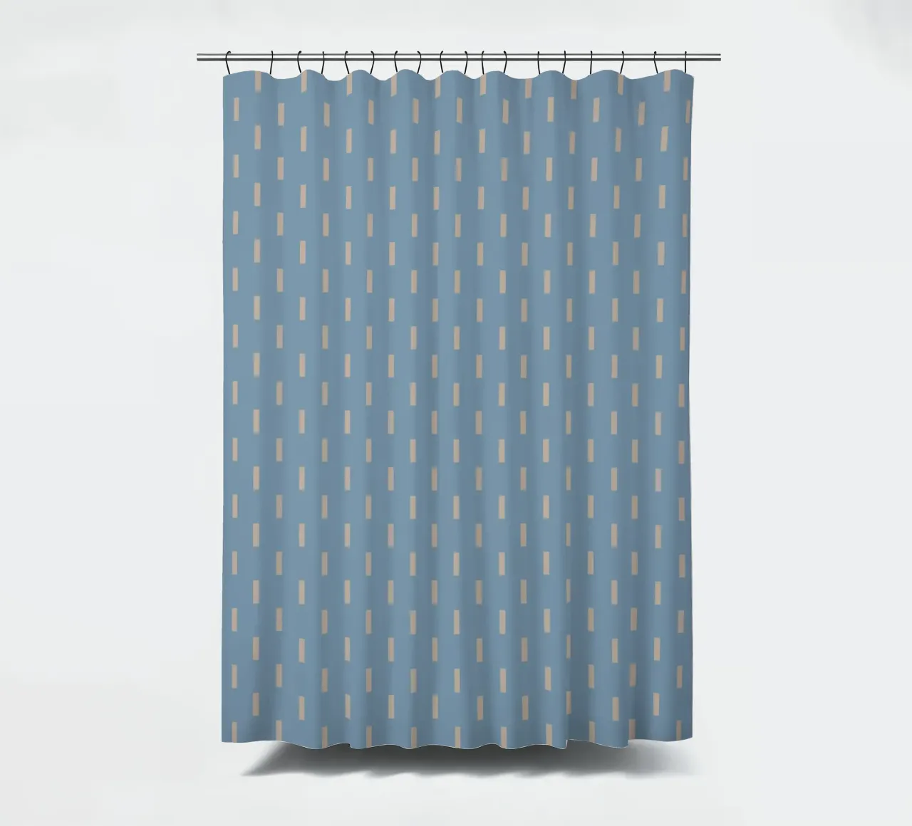 Weiße Rechtecke mit vertikalem Muster Duschvorhang von Little Dean