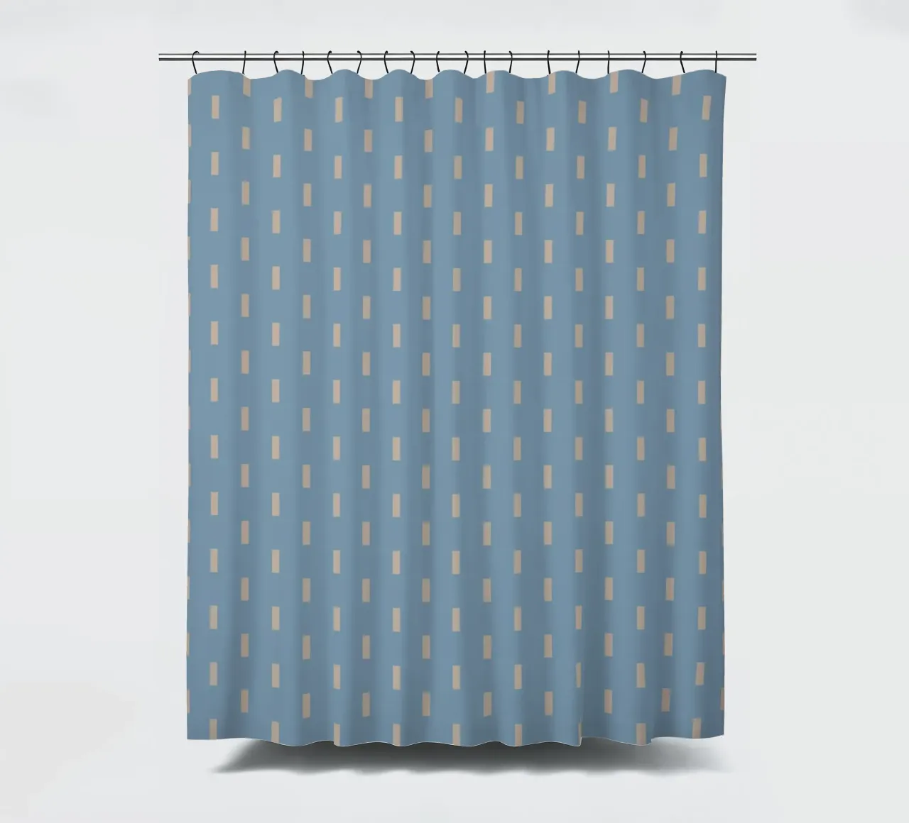 White rectangles vertical pattern shower curtain by Little Dean