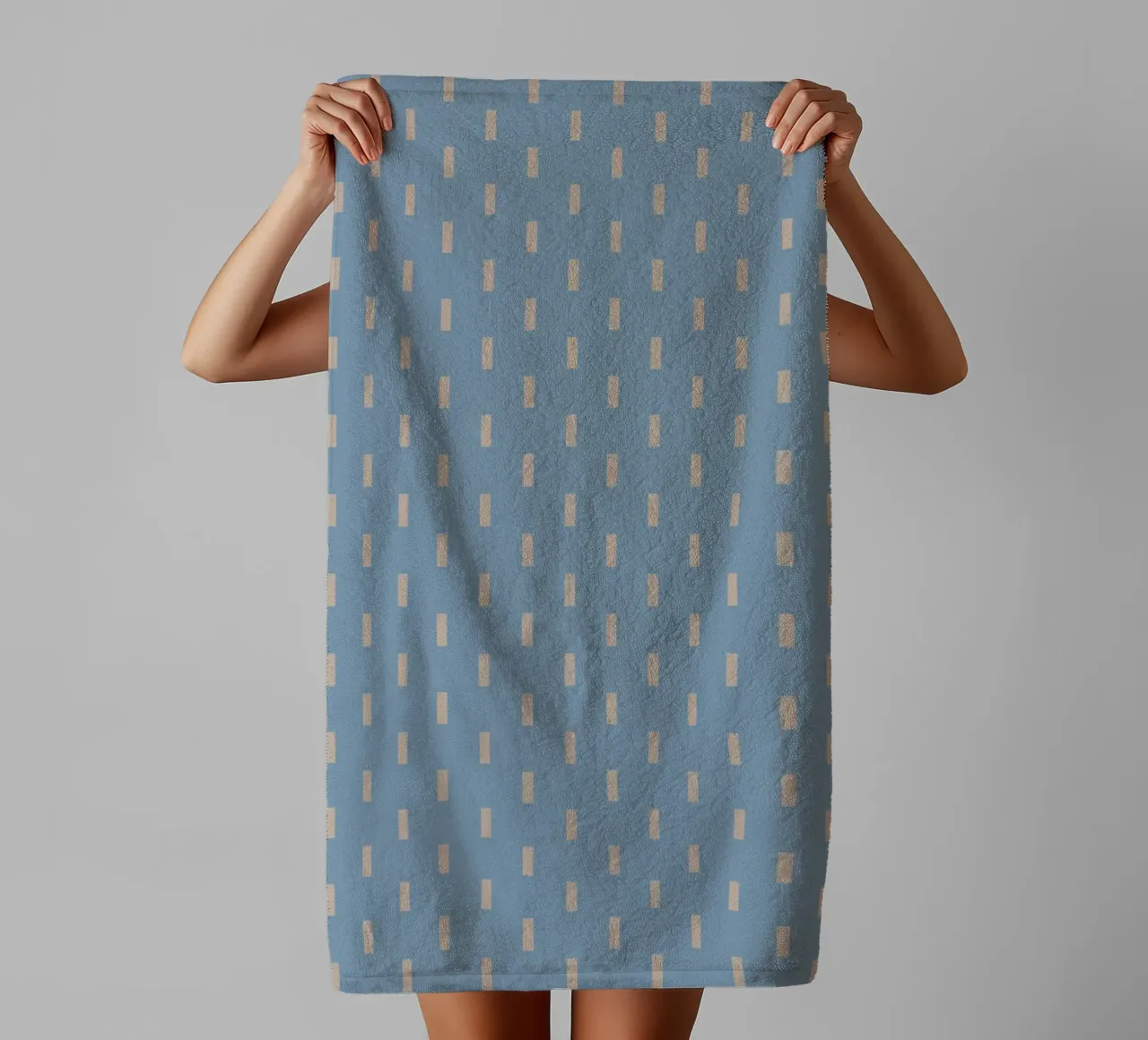 Motif vertical de rectangles blancs serviette de bain de Little Dean
