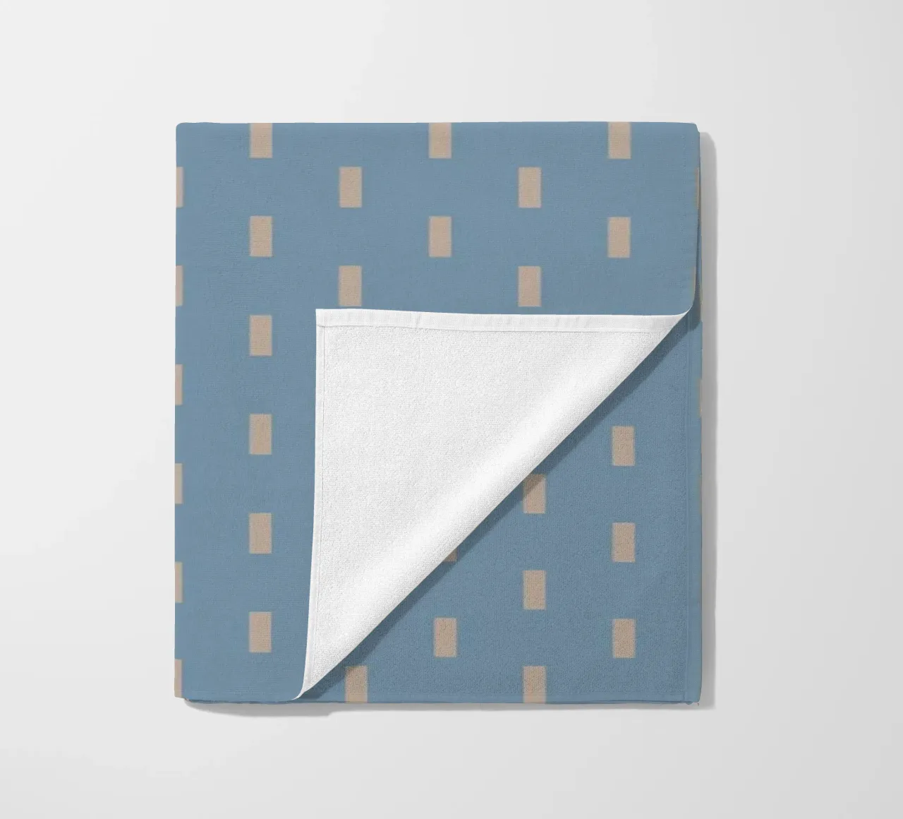 White rectangles vertical pattern beach towel by Little Dean