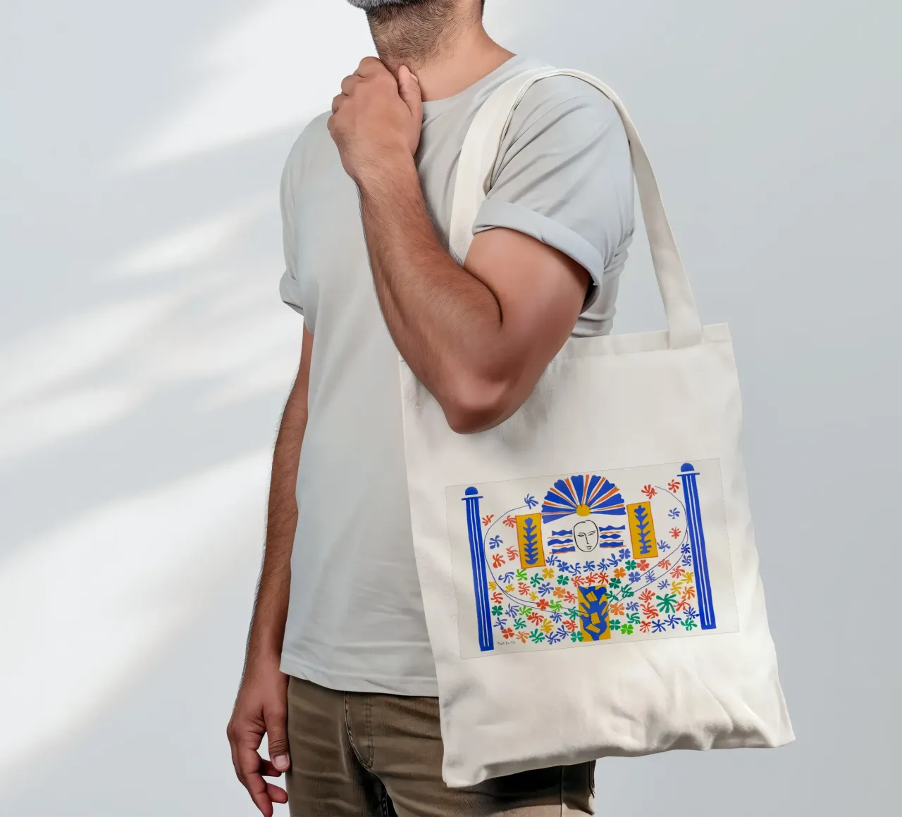 Henri Matisse: "Apollo", metà del secolo scorso, ritagli, Vibra borsa in juta da NorwesClub