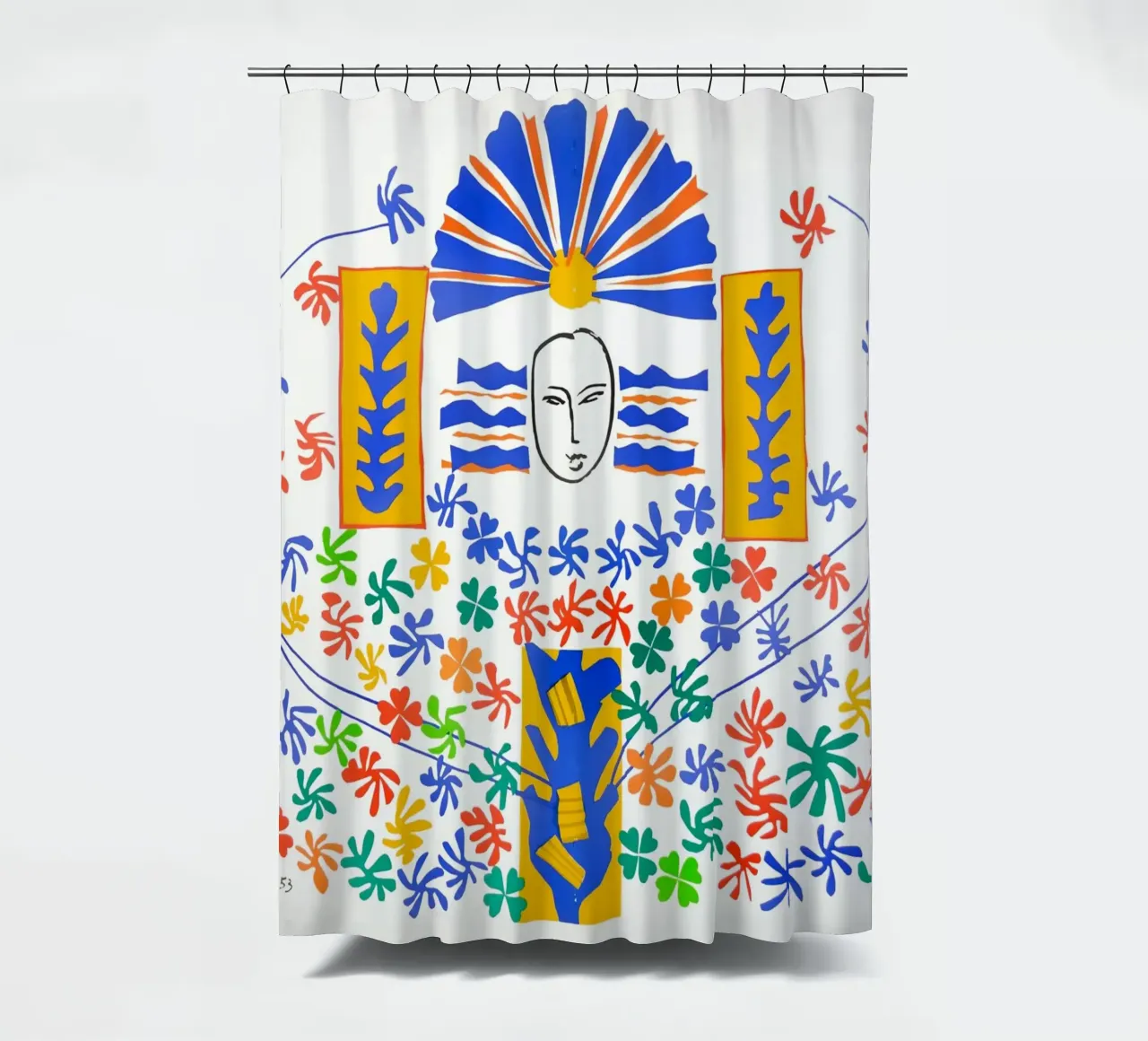 Henri Matisse: "Apollo", metà del secolo scorso, ritagli, Vibra tenda da doccia da NorwesClub
