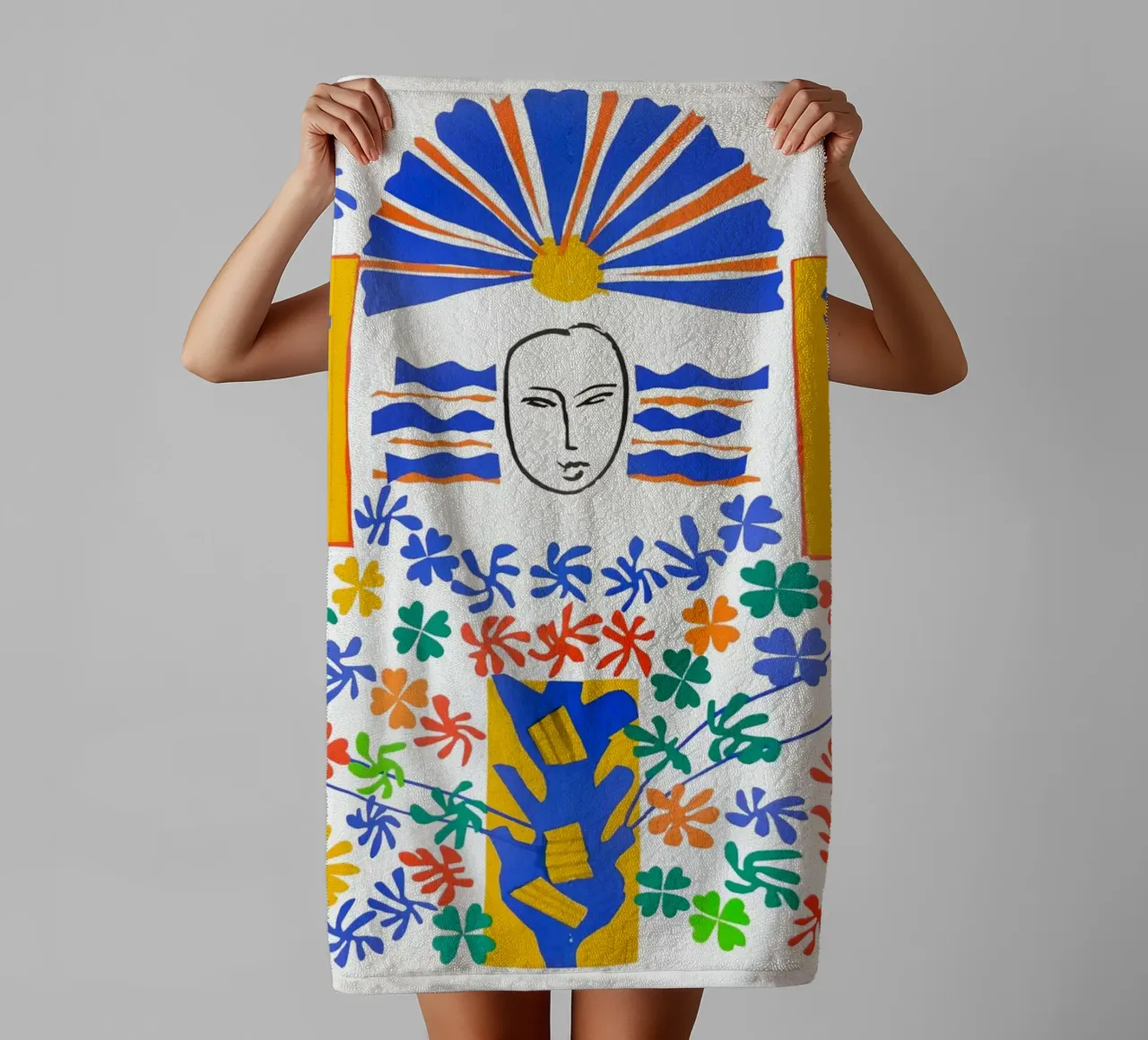 Henri Matisse: "Apollo", metà del secolo scorso, ritagli, Vibra asciugamano da bagno da NorwesClub