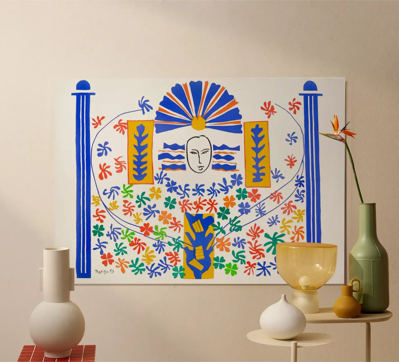 Henri Matisse: "Apollo", metà del secolo scorso, ritagli, Vibra carta hahnemühle da NorwesClub