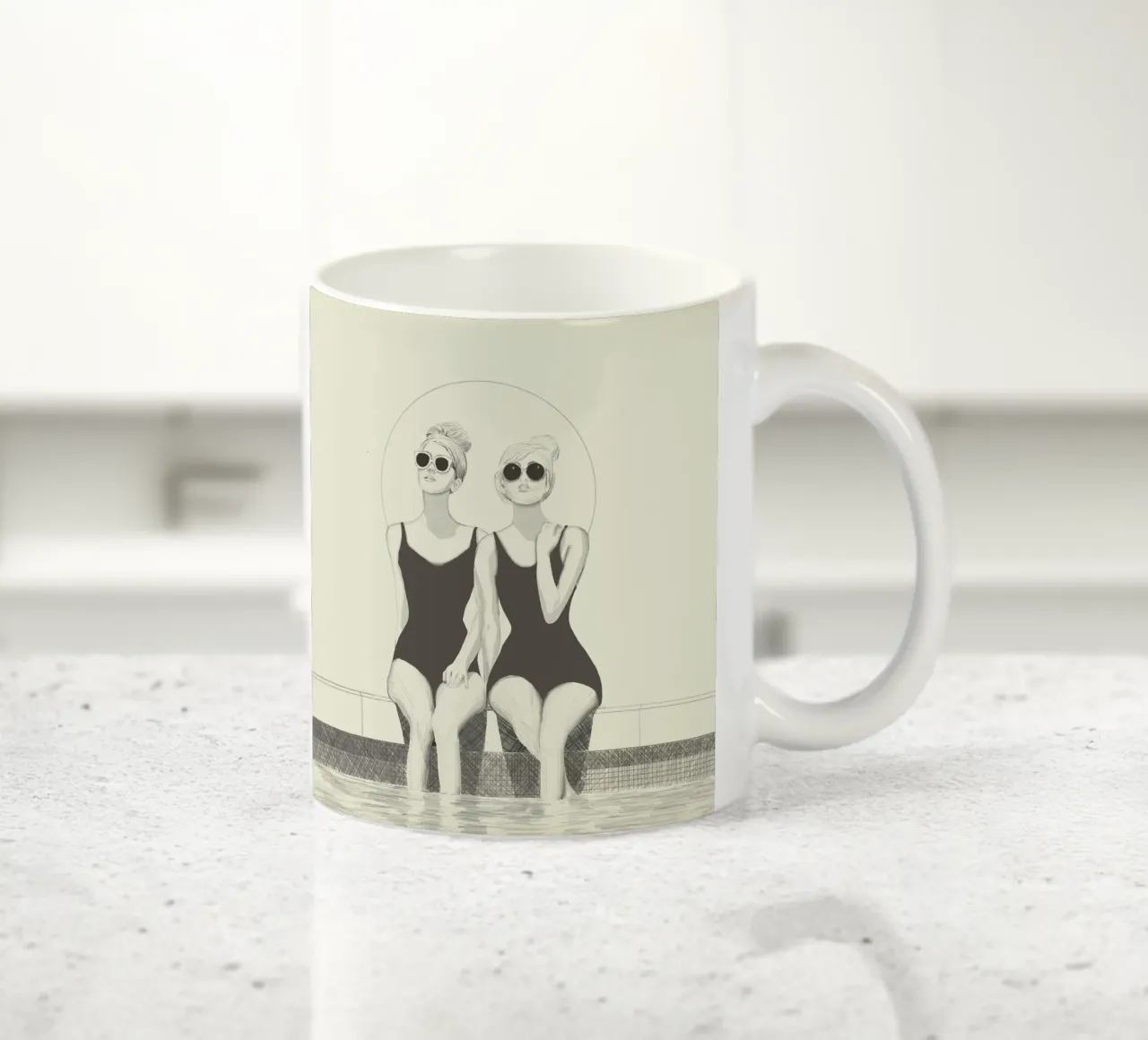 Amici del nuoto vintage tazza in ceramica da LaylaOzFun