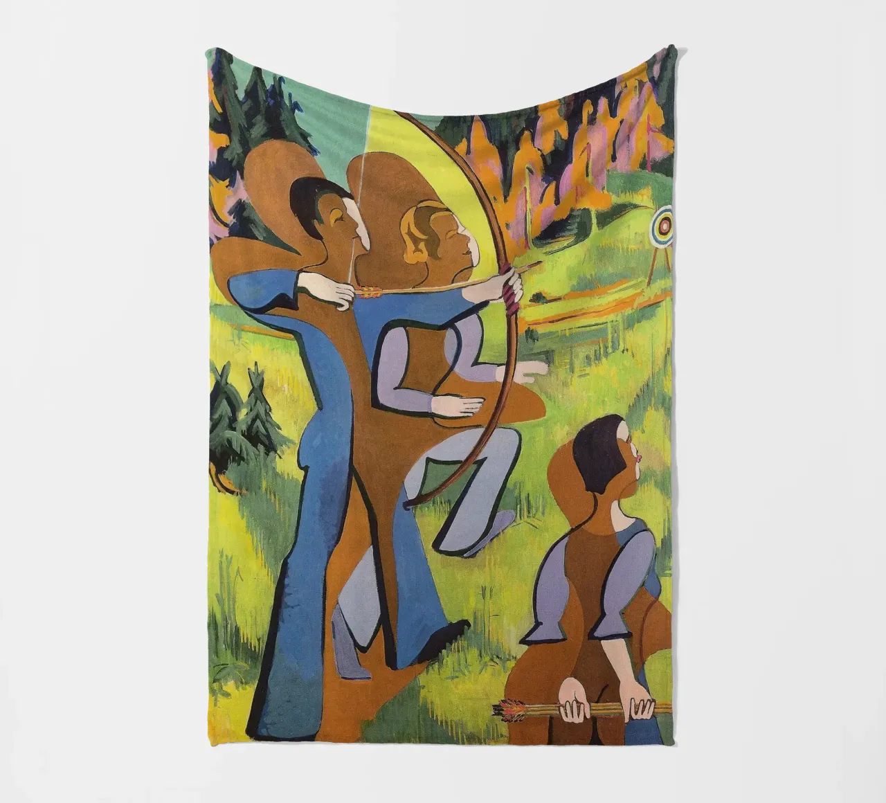 Kirchner: "Arcieri", Espressionismo, Primitivismo, Mod dinamico coperta in pile da NorwesClub