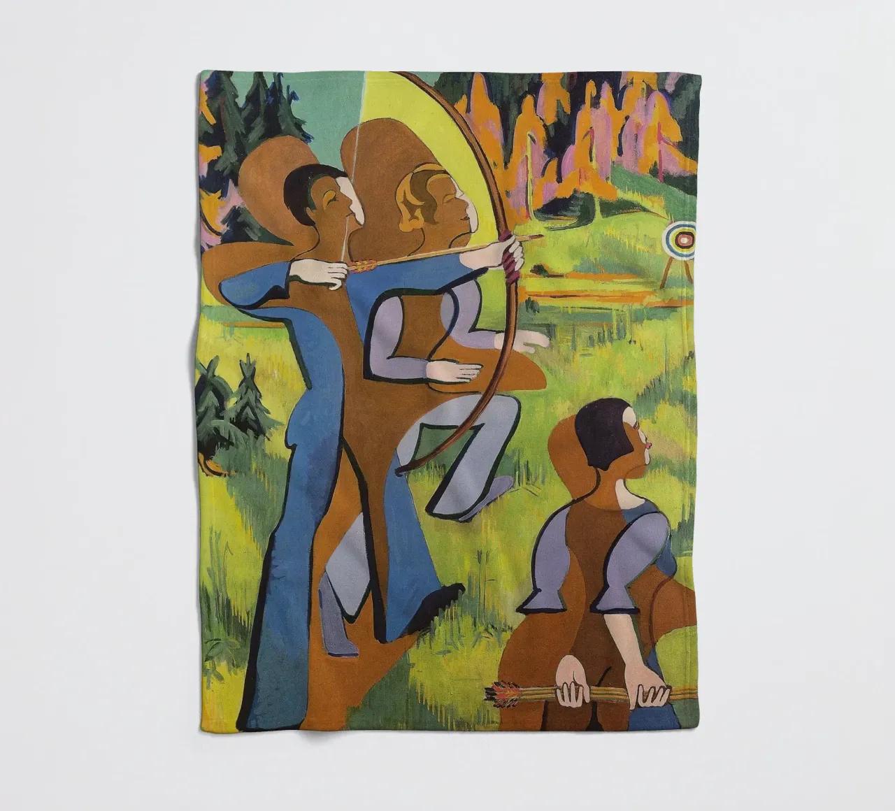 Kirchner: "Arcieri", Espressionismo, Primitivismo, Mod dinamico coperta in pile da NorwesClub