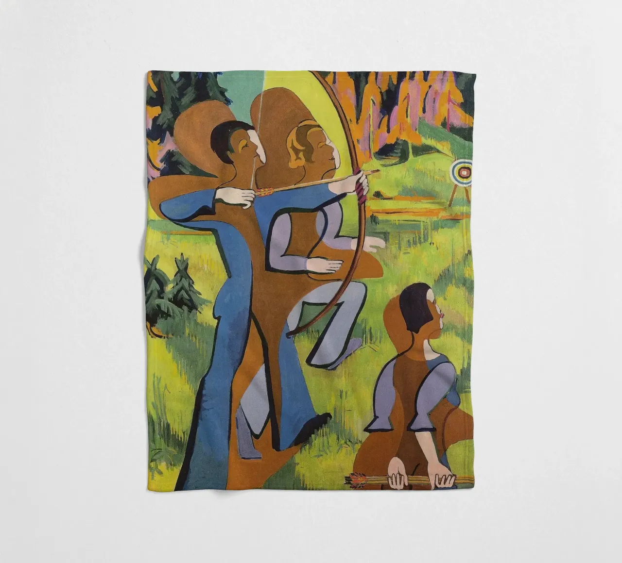 Kirchner: "Arcieri", Espressionismo, Primitivismo, Mod dinamico coperta in pile da NorwesClub