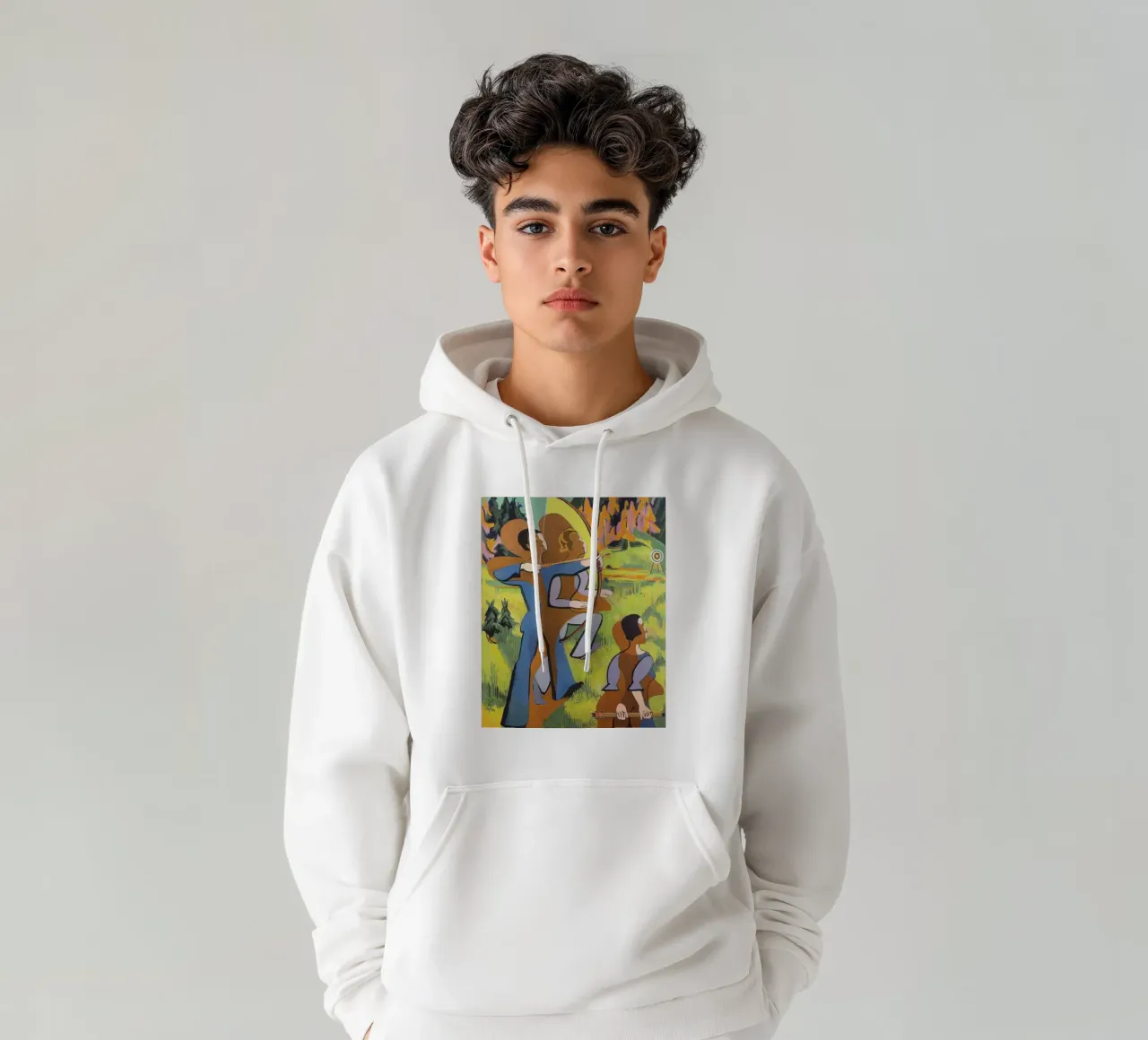 Kirchner: "Arcieri", Espressionismo, Primitivismo, Mod dinamico felpa con cappuccio da NorwesClub