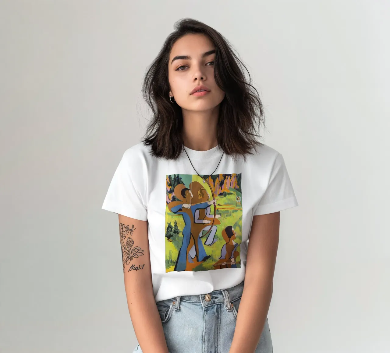 Kirchner: "Boogschutters", expressionisme, primitivisme, Dynamic Mod t-shirt van NorwesClub