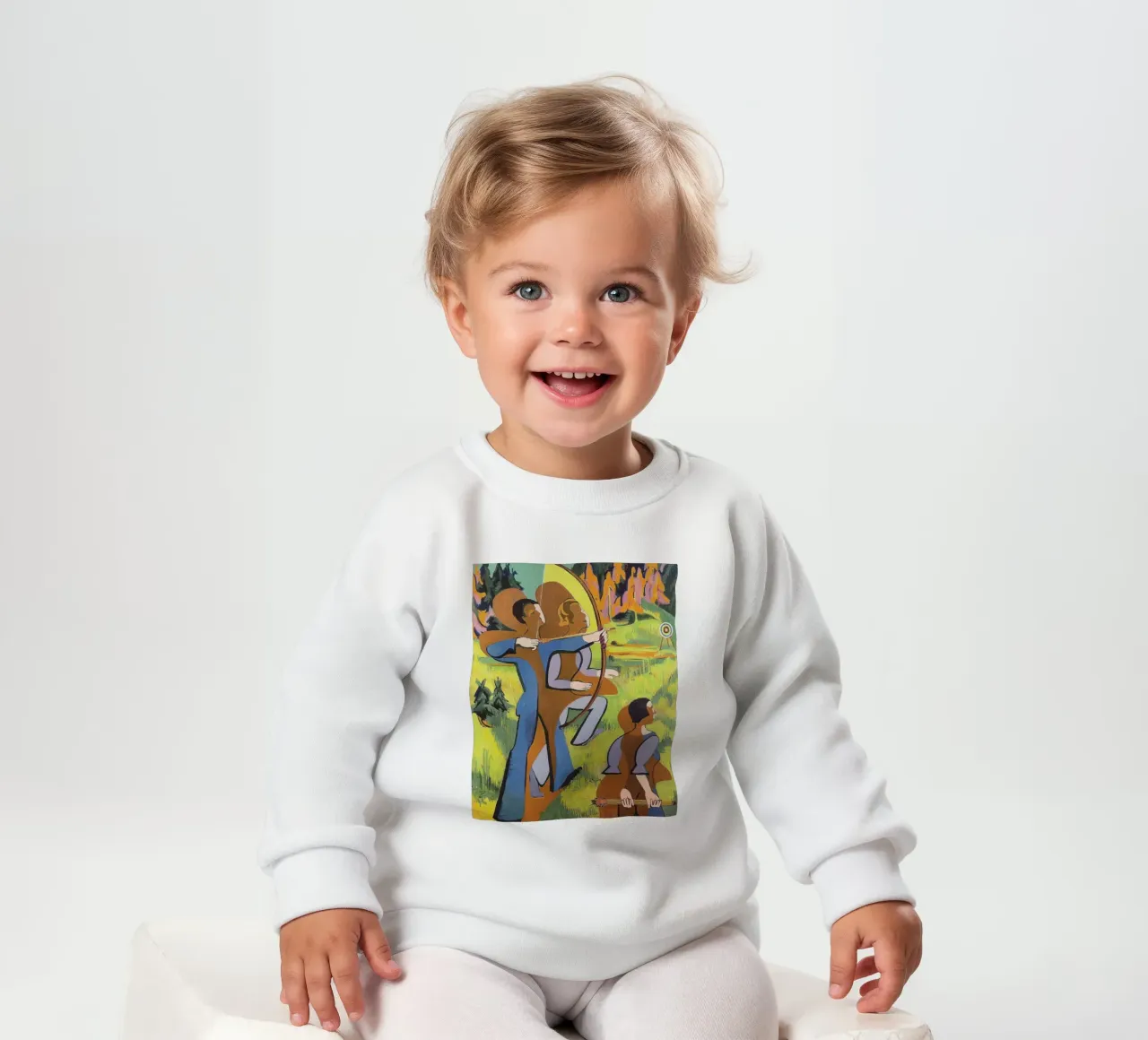 Kirchner: "Boogschutters", expressionisme, primitivisme, Dynamic Mod baby sweatshirt van NorwesClub