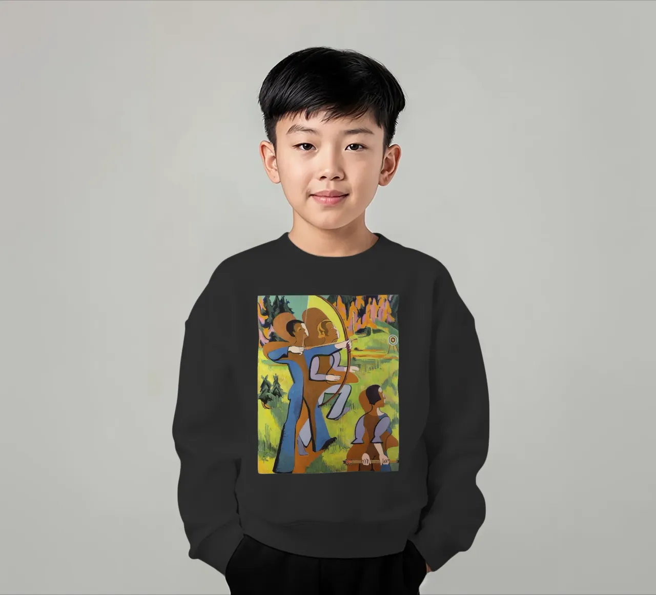 Kirchner: "Arcieri", Espressionismo, Primitivismo, Mod dinamico felpa bambino da NorwesClub