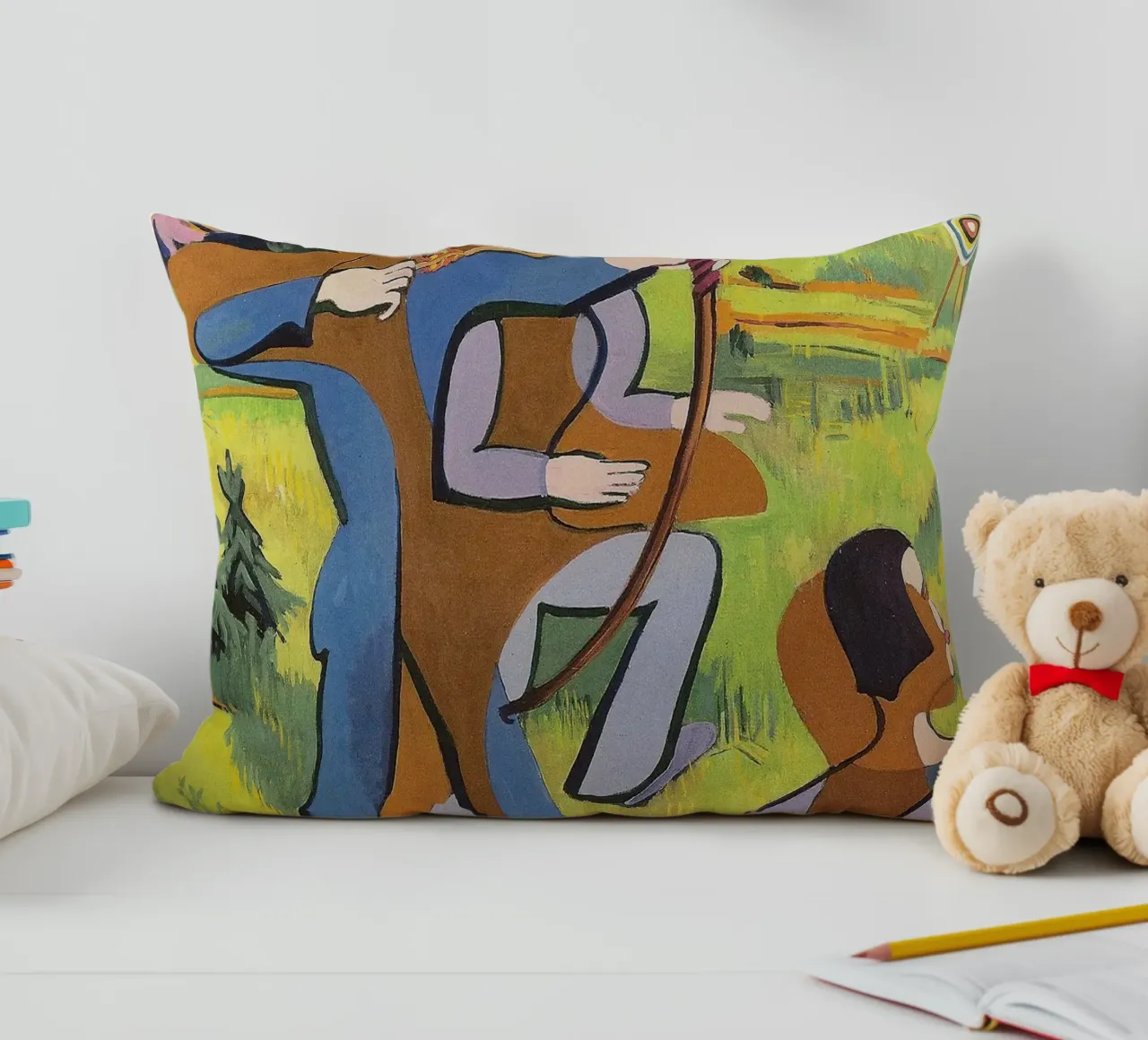 Kirchner: "Boogschutters", expressionisme, primitivisme, Dynamic Mod kussen van NorwesClub