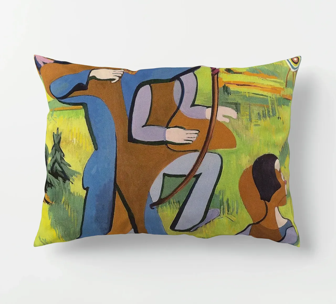 Kirchner: "Boogschutters", expressionisme, primitivisme, Dynamic Mod kussen van NorwesClub