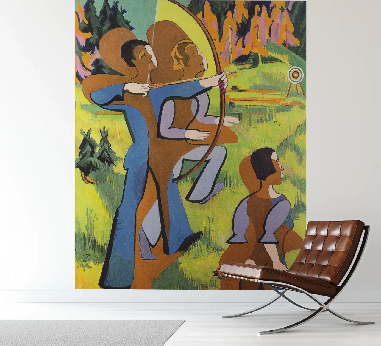 Kirchner: "Boogschutters", expressionisme, primitivisme, Dynamic Mod fotobehang van NorwesClub