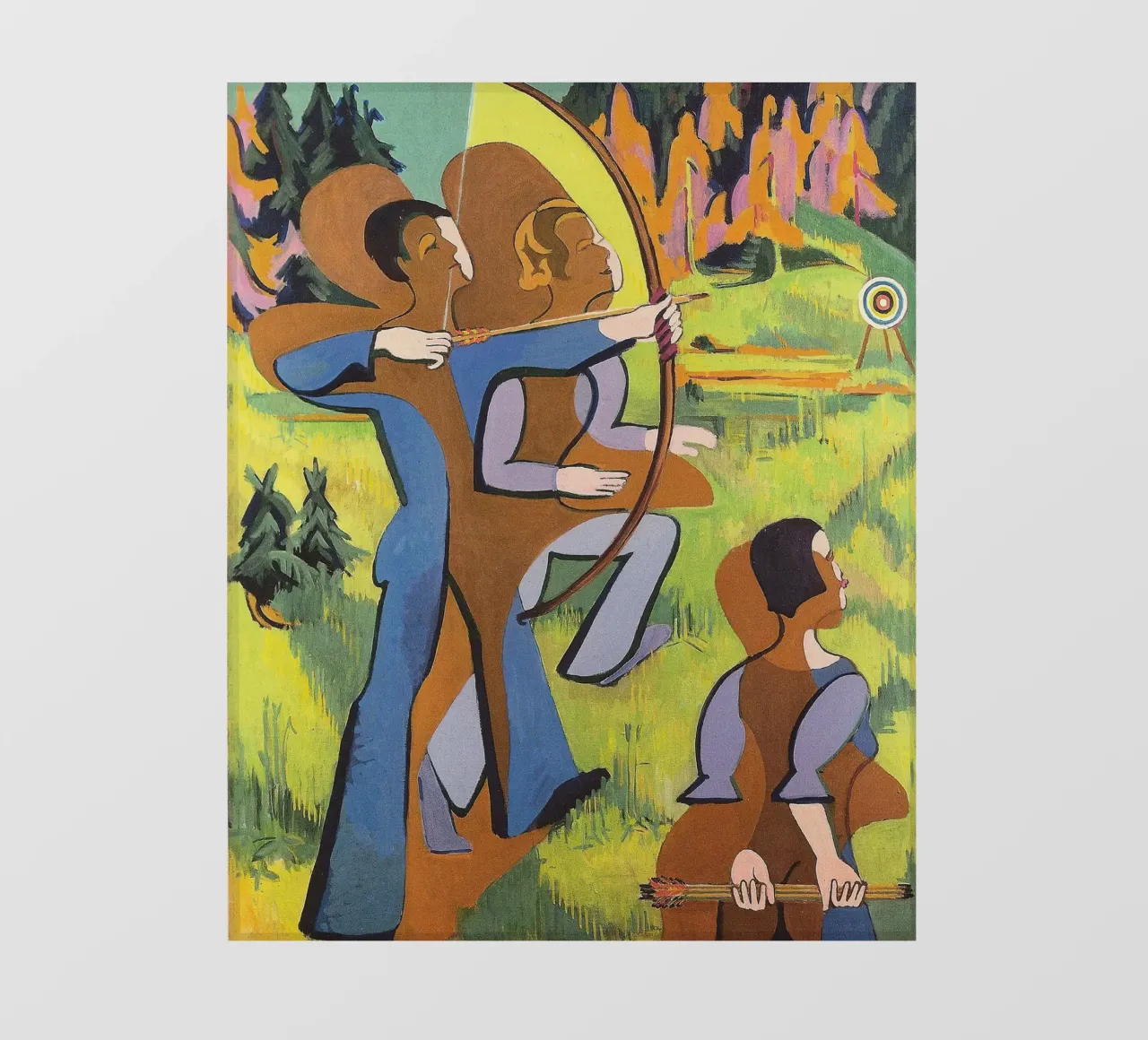 Kirchner: "Boogschutters", expressionisme, primitivisme, Dynamic Mod fotobehang van NorwesClub