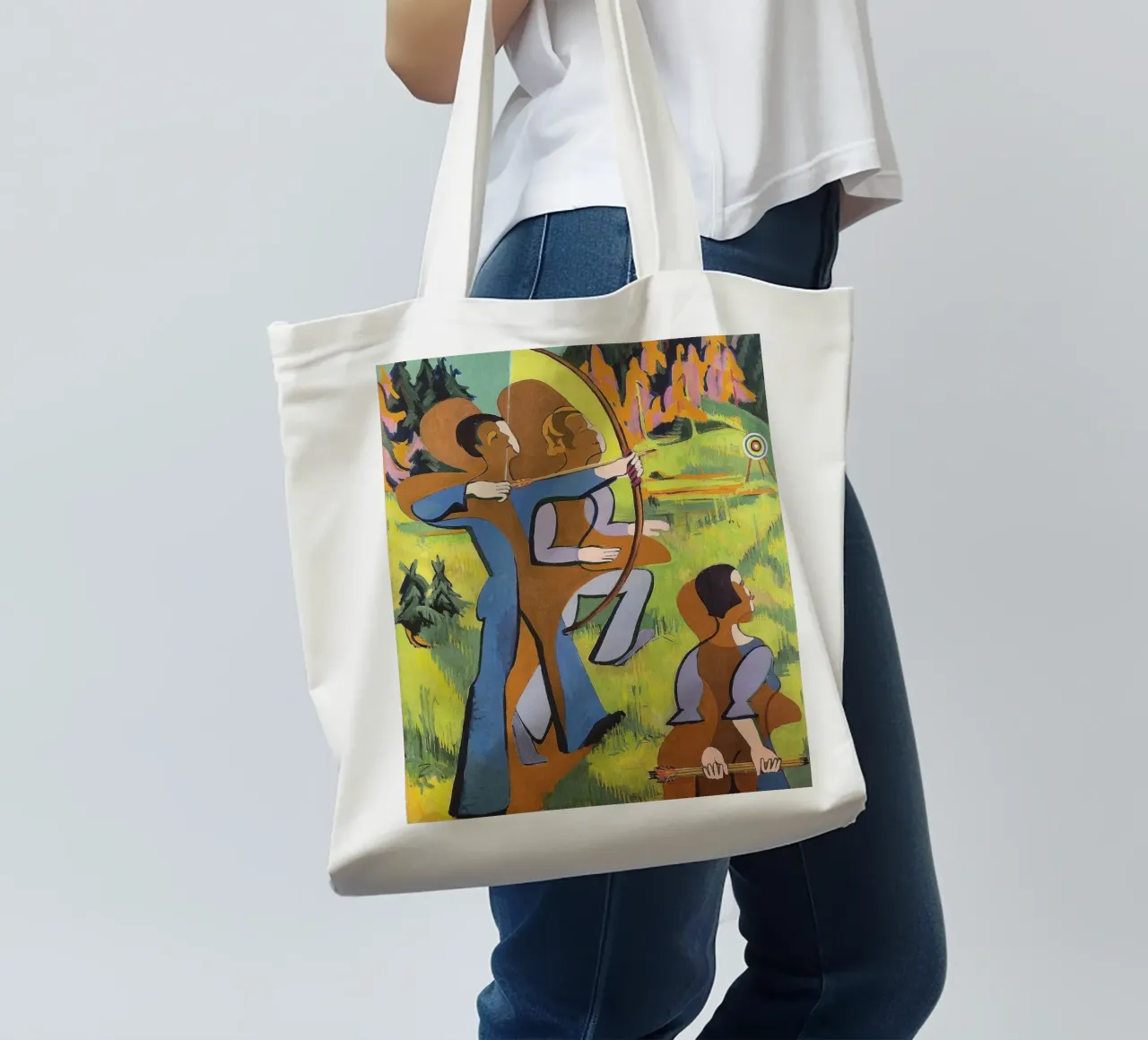 Kirchner: "Arcieri", Espressionismo, Primitivismo, Mod dinamico borsa in juta da NorwesClub