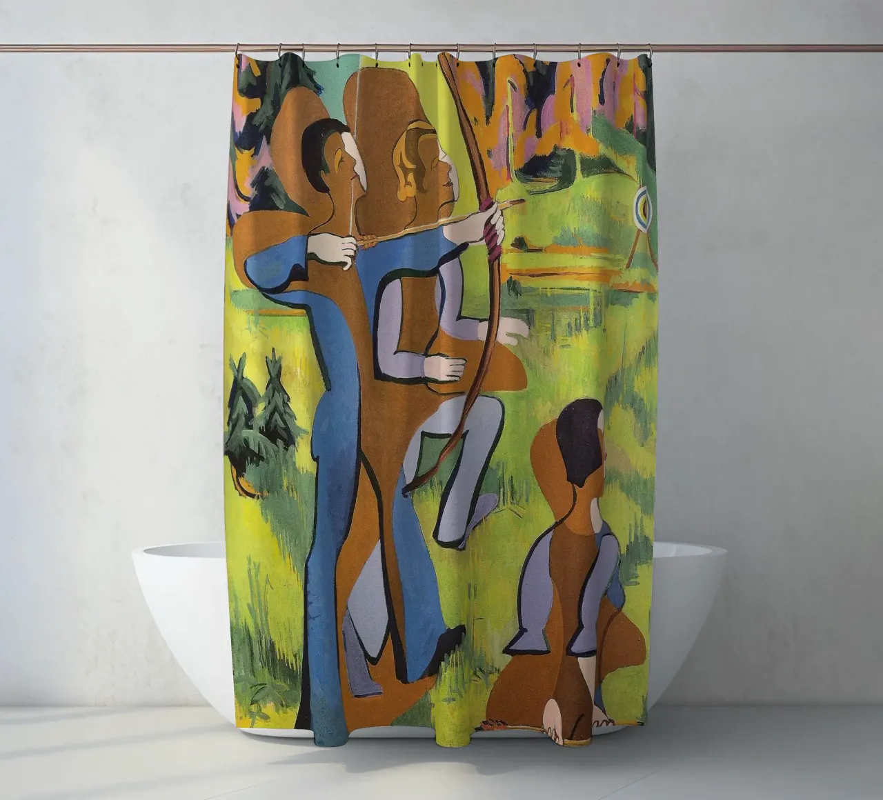 Kirchner: "Bogenschützen", Expressionismus, Primitivismus, Dynamic Mod Duschvorhang von NorwesClub