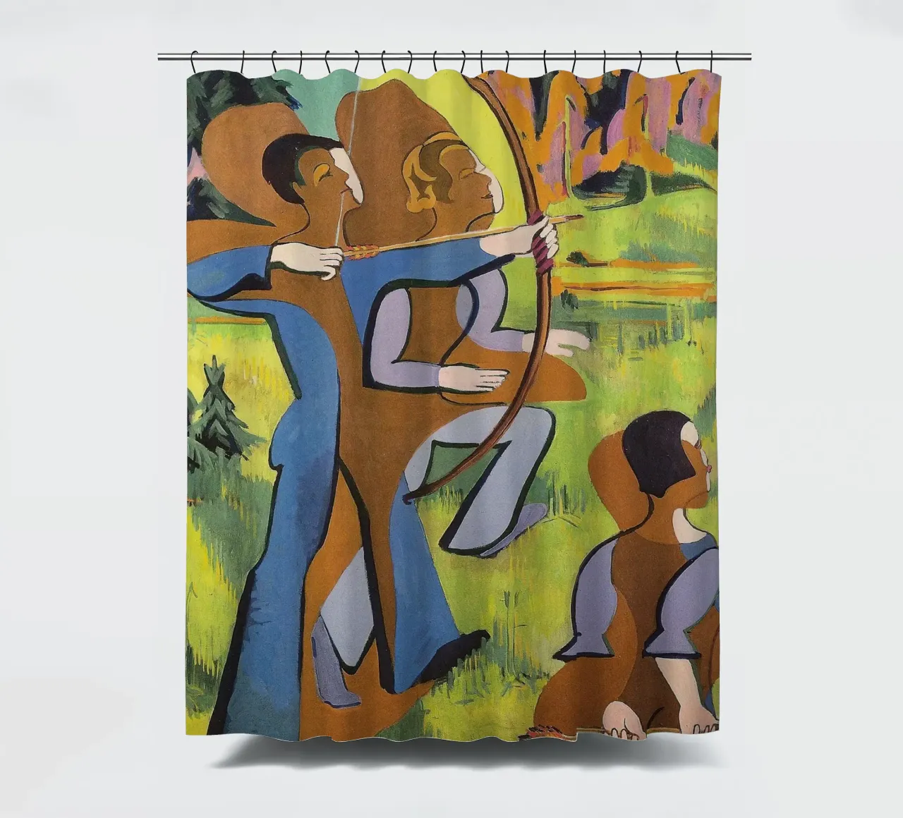 Kirchner: "Bogenschützen", Expressionismus, Primitivismus, Dynamic Mod Duschvorhang von NorwesClub