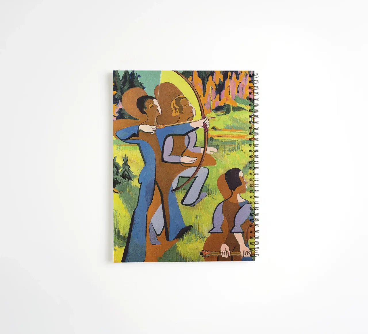 Kirchner: "Boogschutters", expressionisme, primitivisme, Dynamic Mod notitieboek met spiraal van NorwesClub