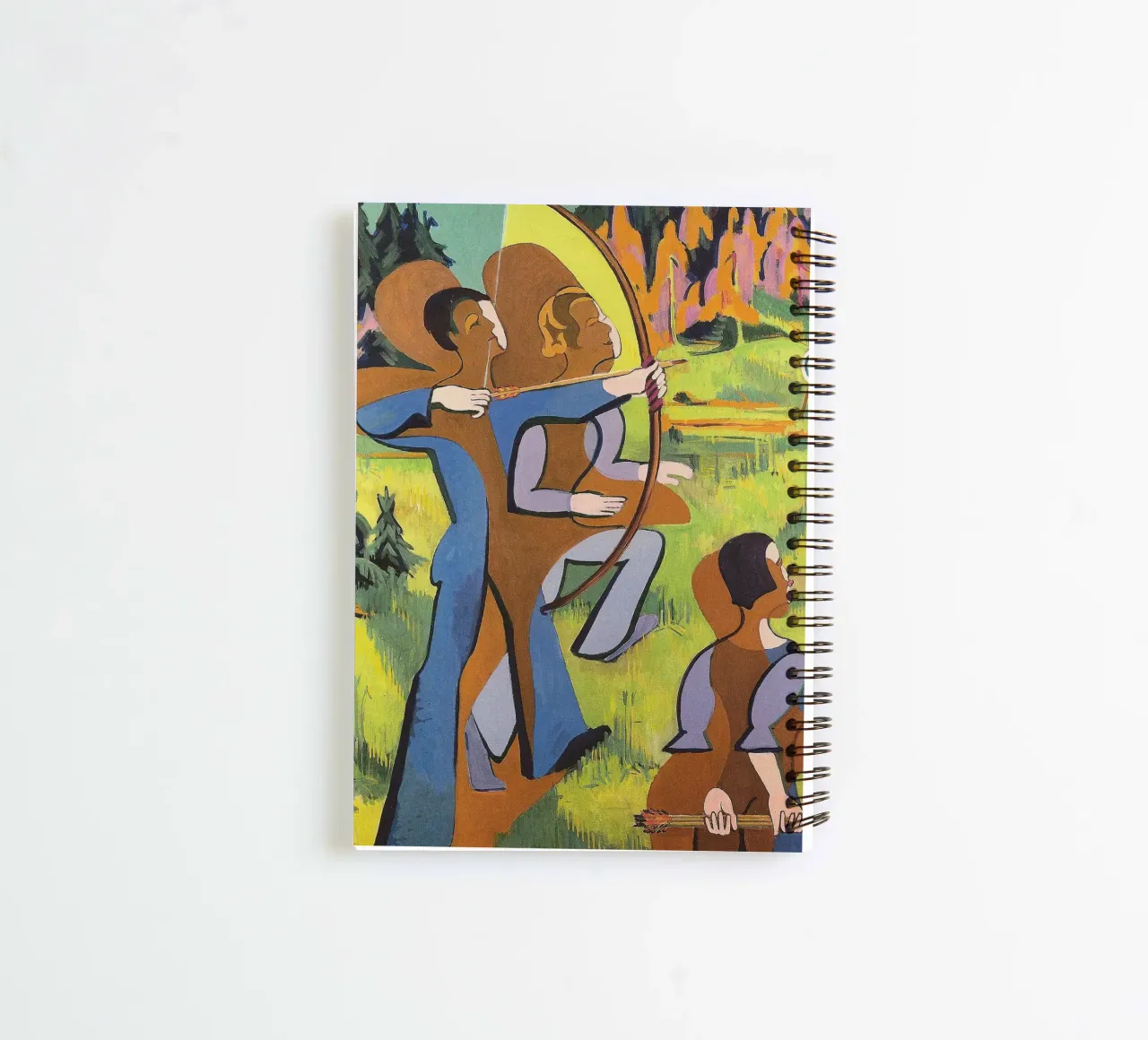 Kirchner: "Boogschutters", expressionisme, primitivisme, Dynamic Mod notitieboek met spiraal van NorwesClub