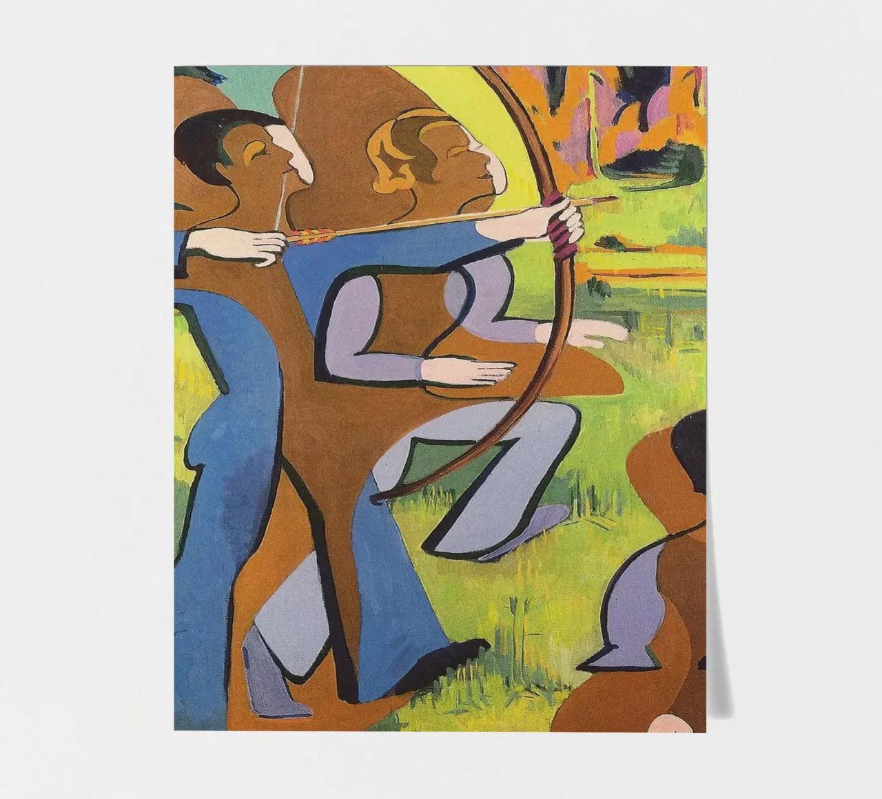 Kirchner: "Boogschutters", expressionisme, primitivisme, Dynamic Mod stickervel van NorwesClub