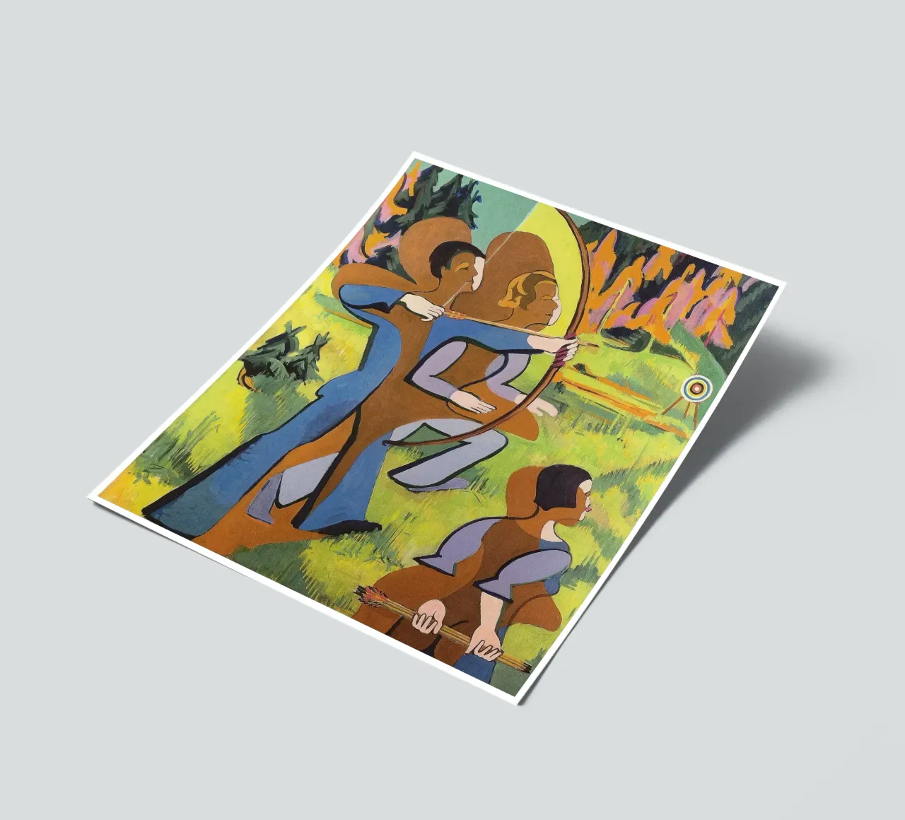 Kirchner: "Boogschutters", expressionisme, primitivisme, Dynamic Mod stickervel van NorwesClub