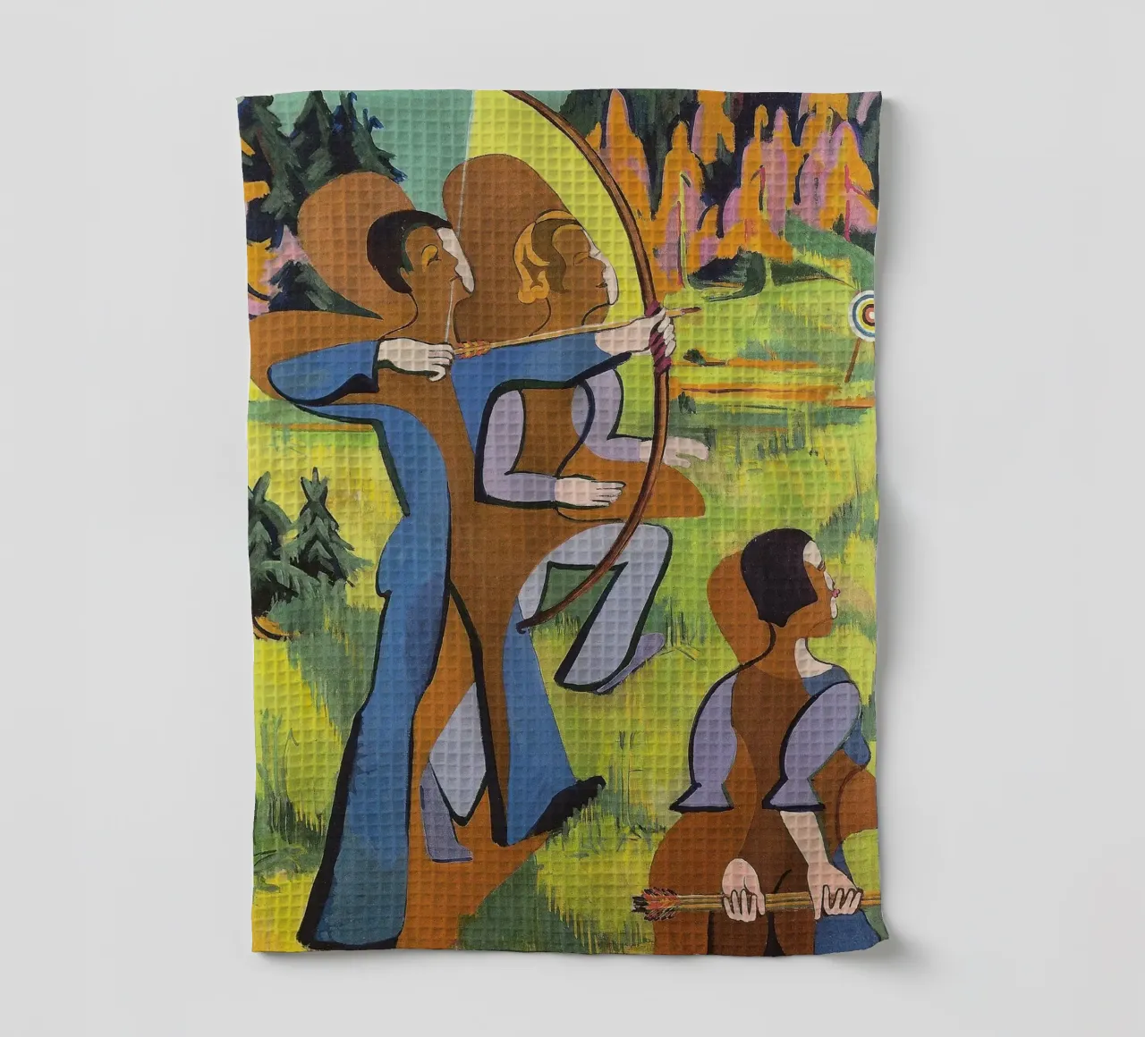 Kirchner: "Bogenschützen", Expressionismus, Primitivismus, Dynamic Mod Geschirrtuch von NorwesClub