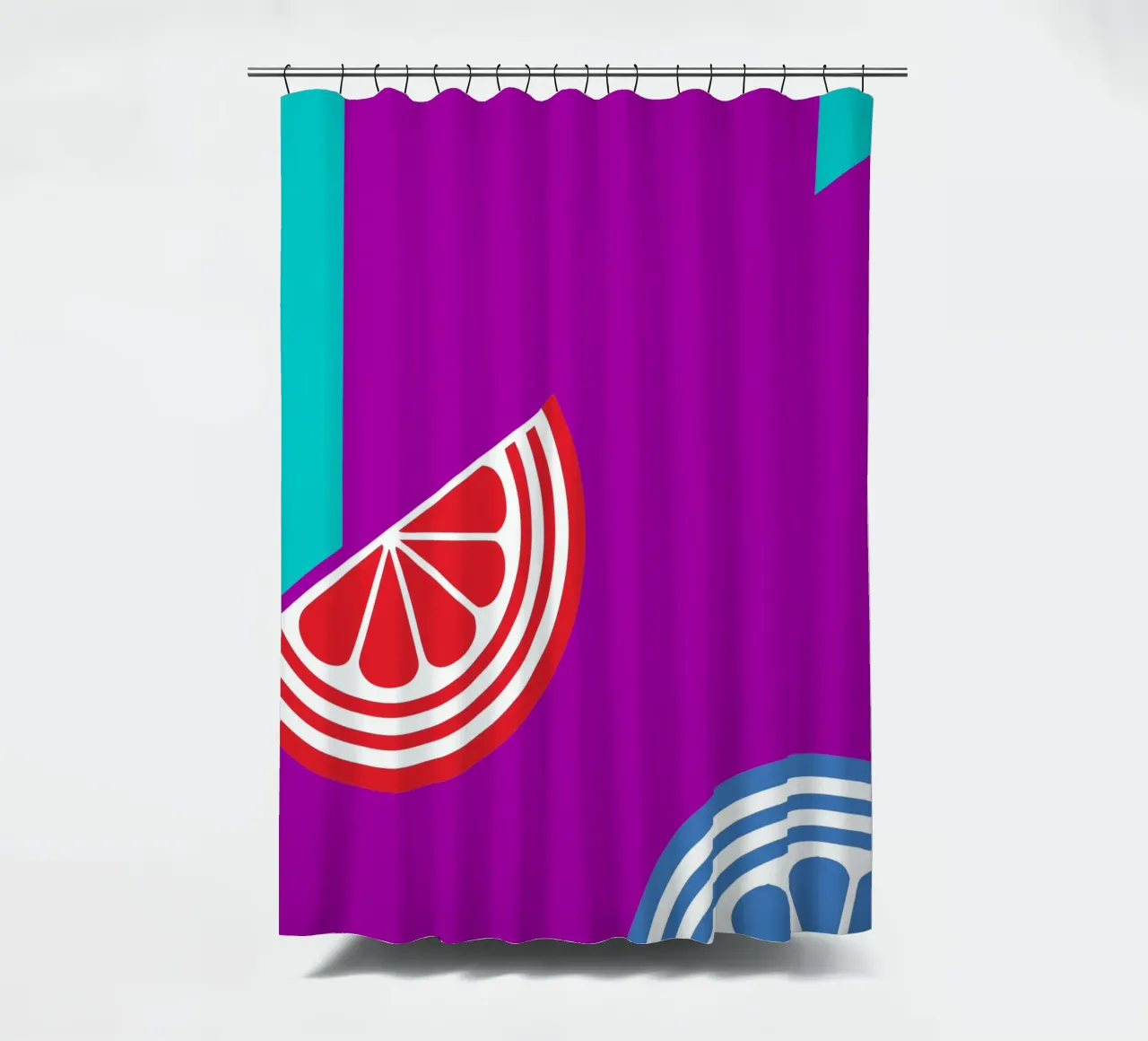 Modern Lemon Fruit shower curtain by LOOK DIFFERENT