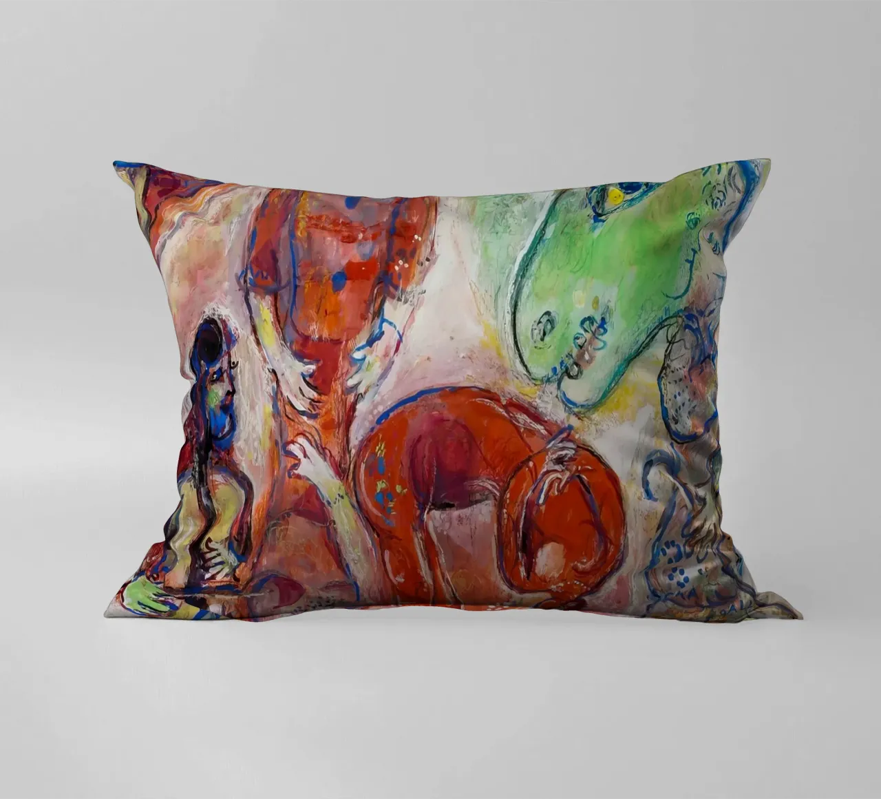 Arlecchino e Luna gialla di Chagall - Surreal Circus Dreamscap cuscino da NorwesClub
