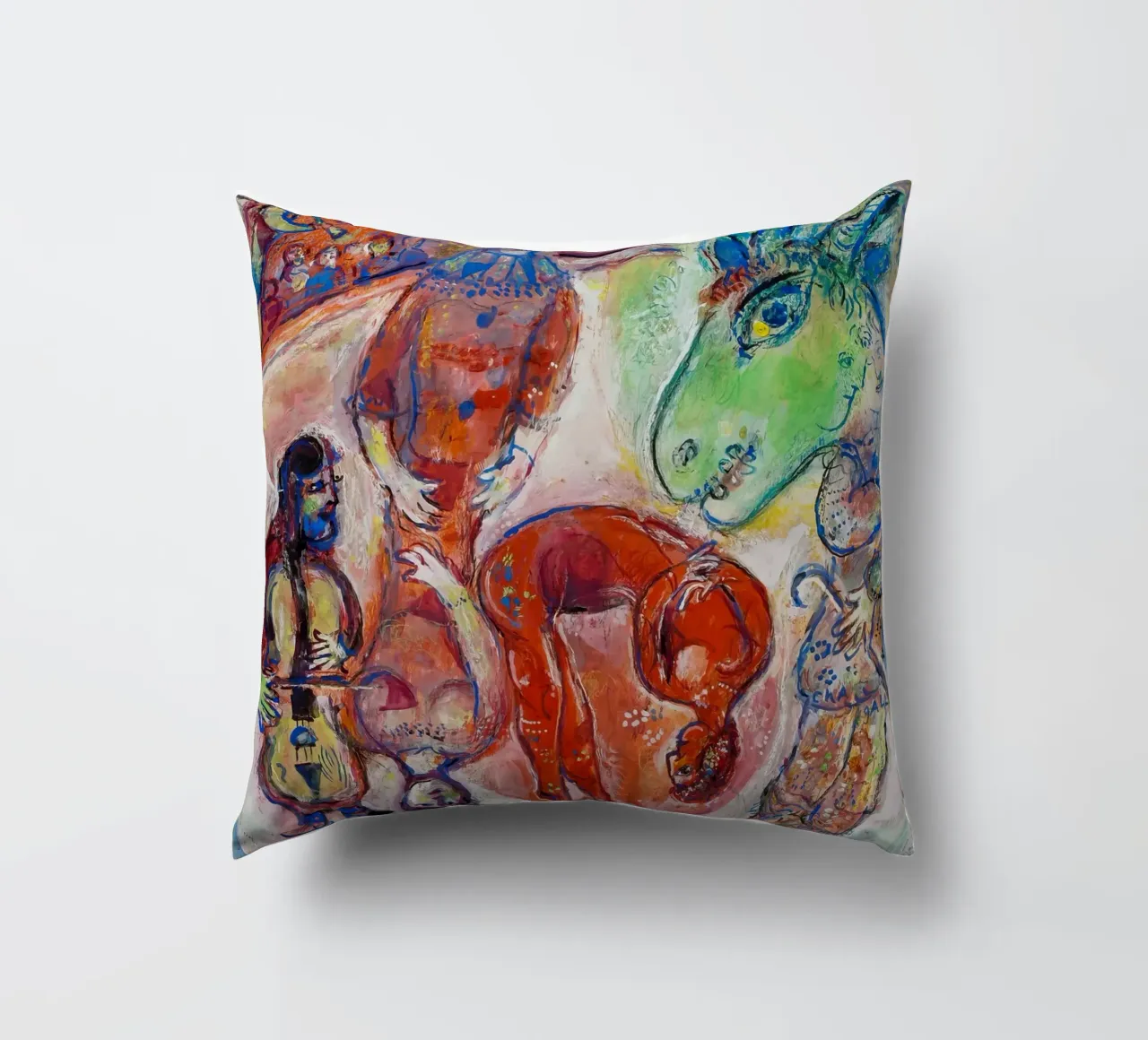 Arlecchino e Luna gialla di Chagall - Surreal Circus Dreamscap cuscino da NorwesClub