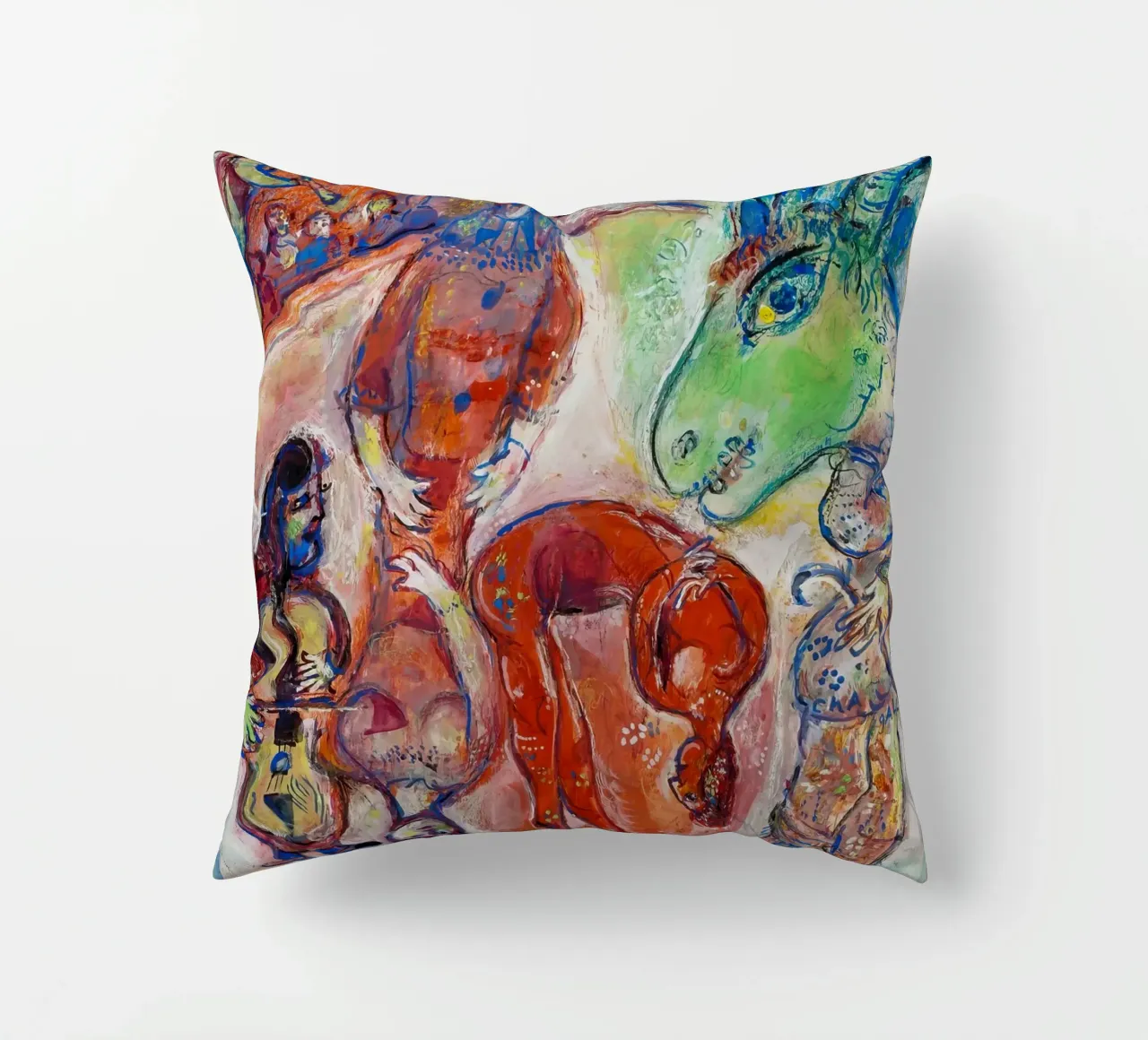 Arlecchino e Luna gialla di Chagall - Surreal Circus Dreamscap cuscino da NorwesClub