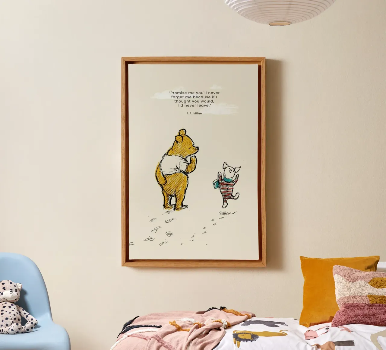 Never Forget Me canvas met Baklijst van Vintage by JUNIQE
